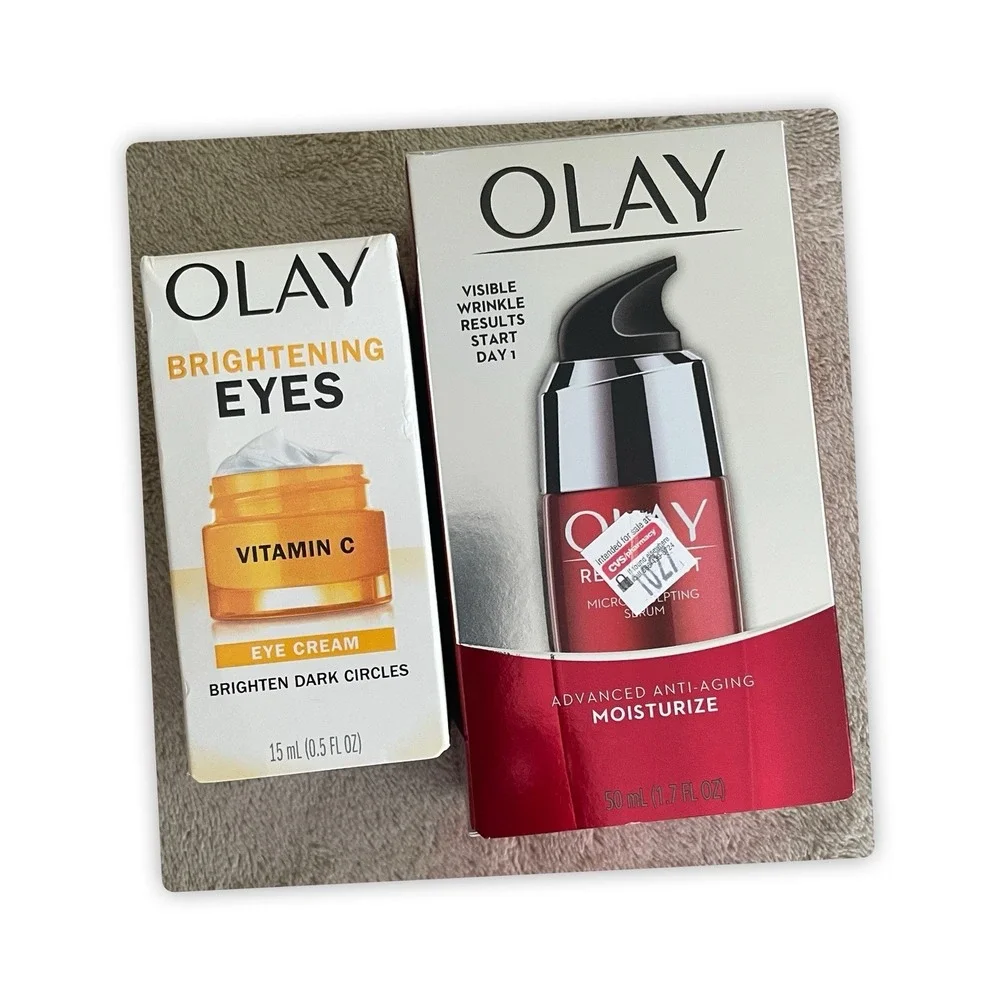 Olay Brightening Eye Cream & Regenerist Micro-Sculpting Serum‎